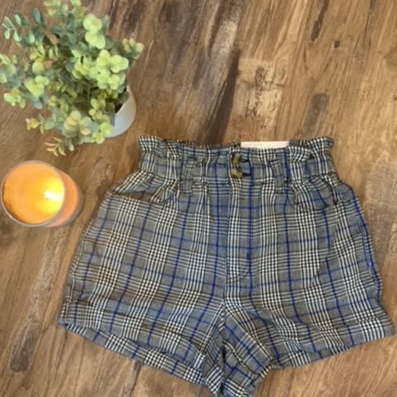 American Eagle Tweed Black, White, and Blue Shorts - Picture 1 of 3